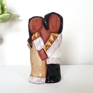 Keena Mohawk Pottery Family Figurine, Native American Folk Art